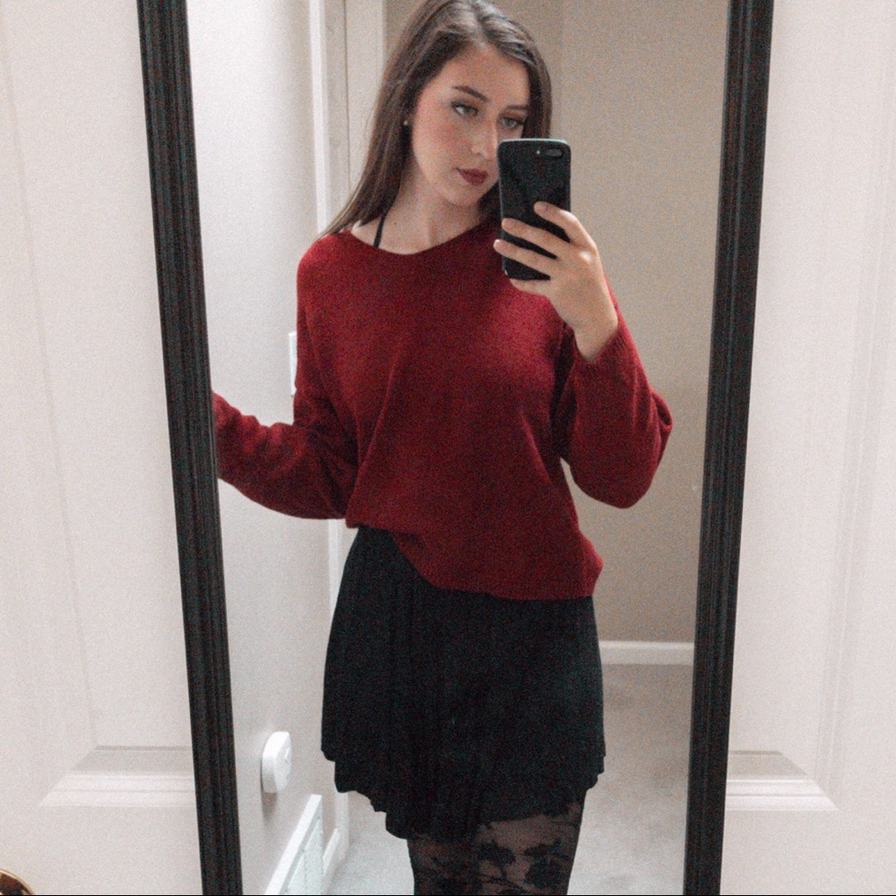 Oversized Christopher & Banks Red Sweater Pullover